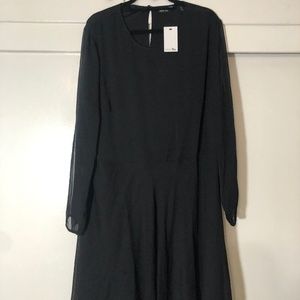 LabelBe knee-length sheer black long-sleeve dress